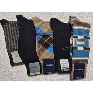 Mens Dress Socks Lot 5 Pairs Florsheim Johnston Murphy Cremieux Greg Norman